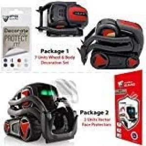 IPG for Vector Robot Face Screen Guard Decoration KIT Protector from Unexpected Attacks of Kids and Pets.Include Wheels&Body Set 7 Units Decals 2 Units Screen Protector (Red)