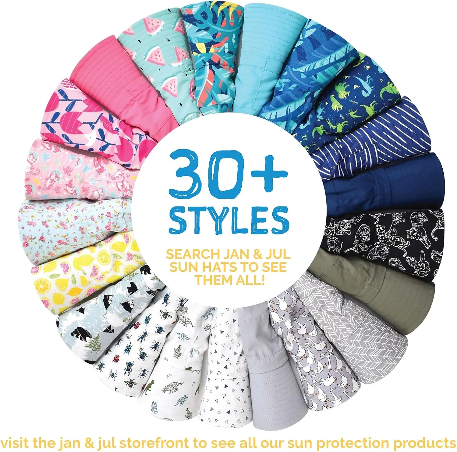 JAN & JUL Grow-with-Me Cotton Bucket Sun-Hat for Baby and Kids