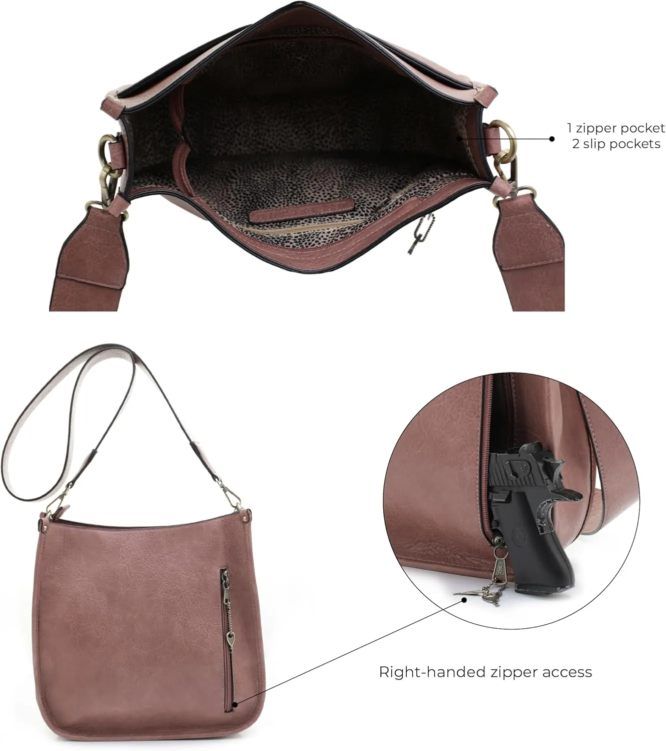 JESSIE & JAMES Ava Concealed Carry Crossbody Bag with Lock and Key