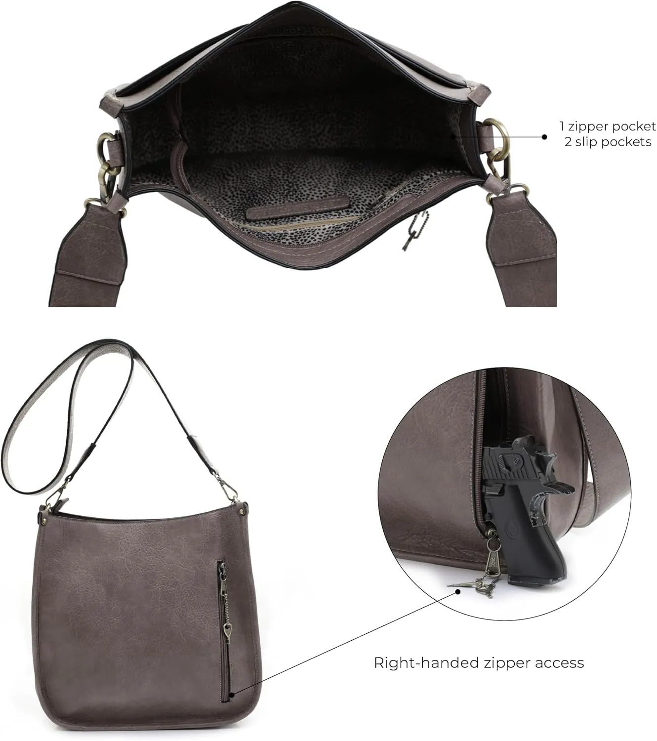 JESSIE & JAMES Ava Concealed Carry Crossbody Bag with Lock and Key