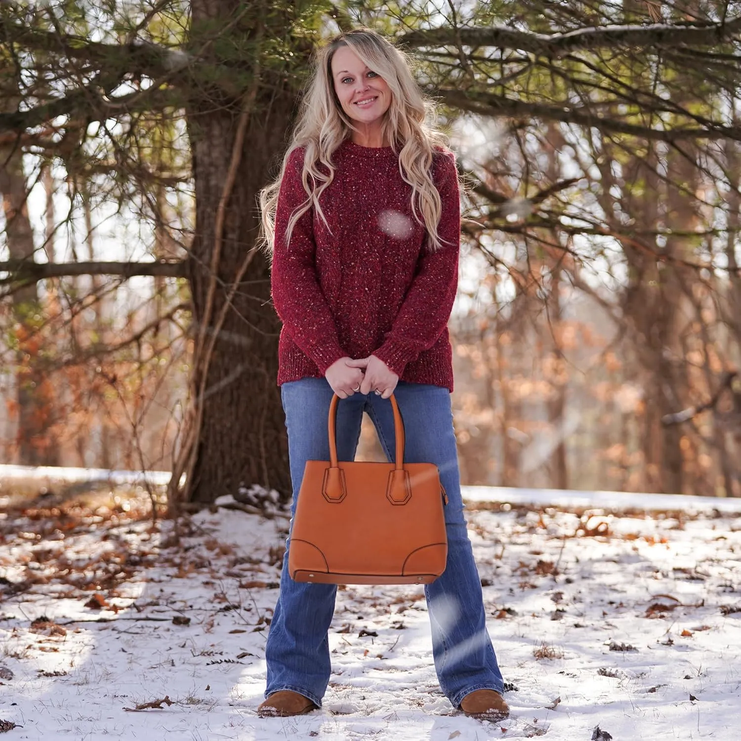 JESSIE & JAMES Concealed Carry Tote Bag Top Handle Satchel Purse
