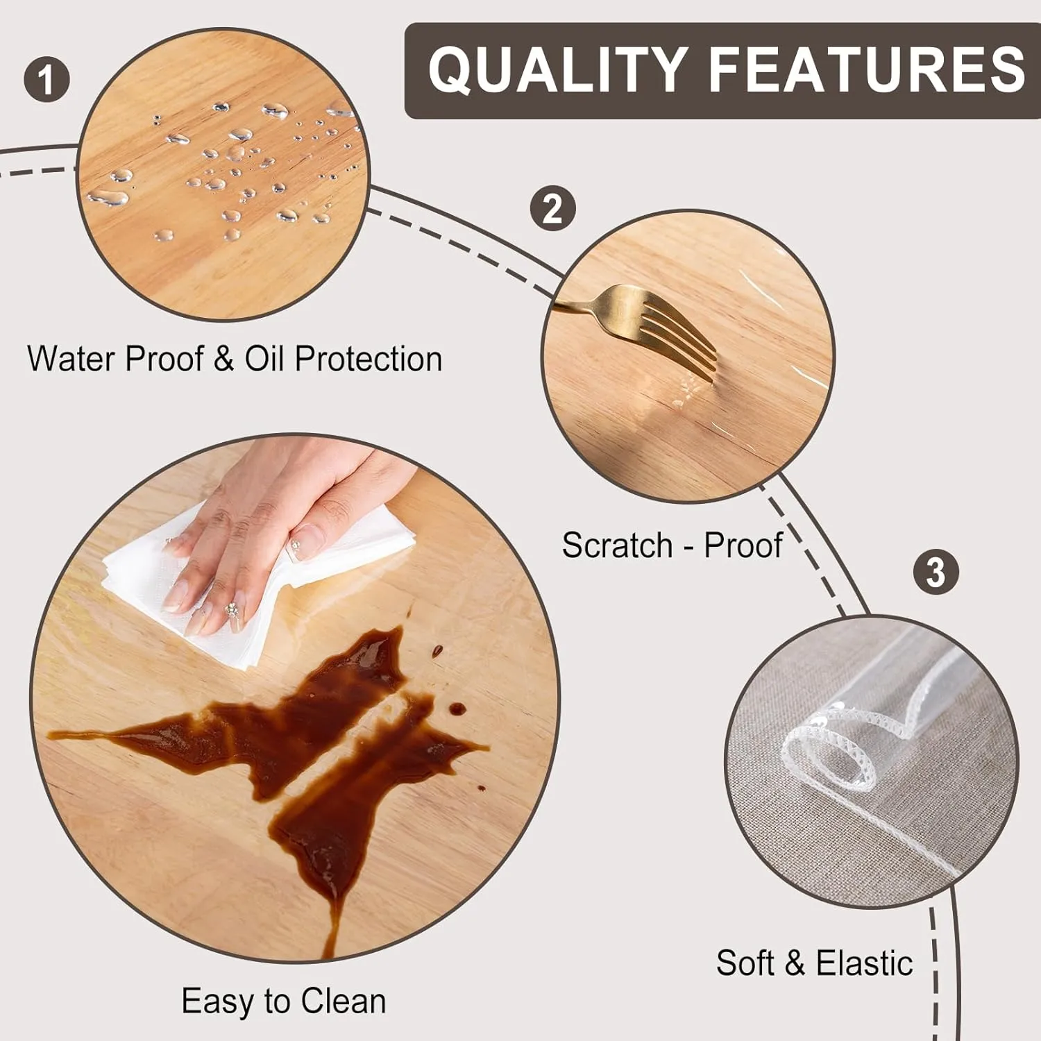 JIUZHEN 60" x 120" Heavy Duty Clear Vinyl Tablecloth – 100% Waterproof & Oil-Proof, Spill-Resistant – Easy Wipe-Clean Table Cover for Dining, Parties, Camping, Picnic, Holidays (Rectangle)