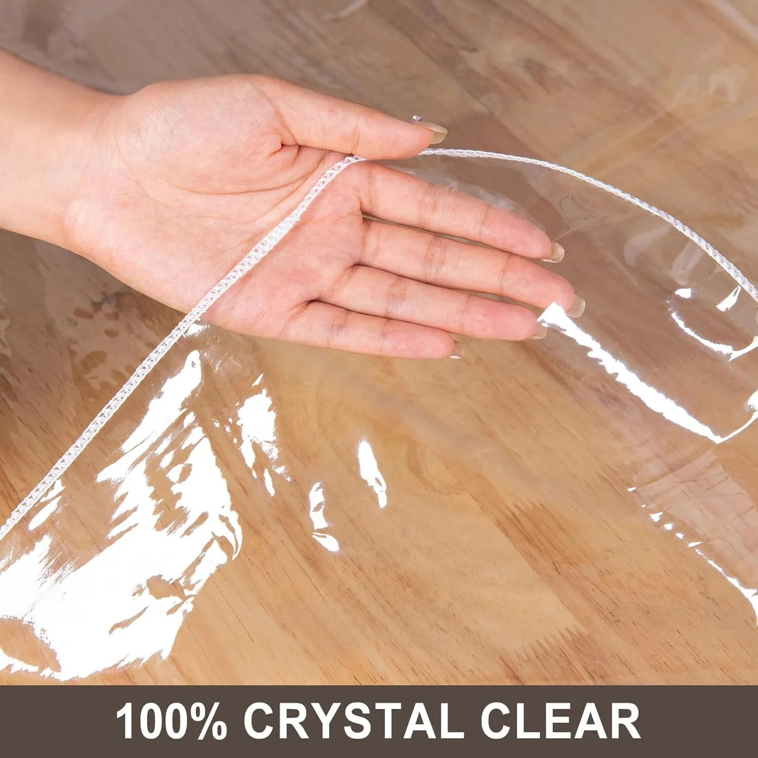 JIUZHEN 60" x 120" Heavy Duty Clear Vinyl Tablecloth – 100% Waterproof & Oil-Proof, Spill-Resistant – Easy Wipe-Clean Table Cover for Dining, Parties, Camping, Picnic, Holidays (Rectangle)