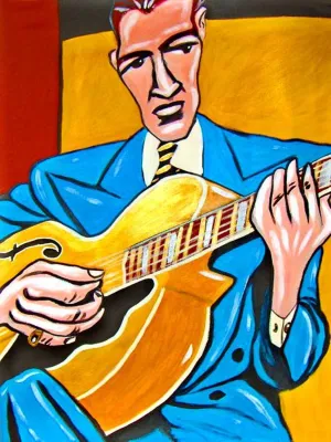 JOHNNY SMITH PRINT POSTER man cave d'angelico new yorker archtop guitar cd lp record album vinyl moonlight in vermont verve mosaic