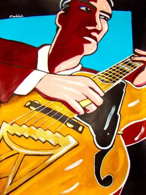JOHNNY SMITH PRINT POSTER man cave guitar cd lp record album vinyl D'Angelico archtop new yorker moonlight in vermont verve mosaic