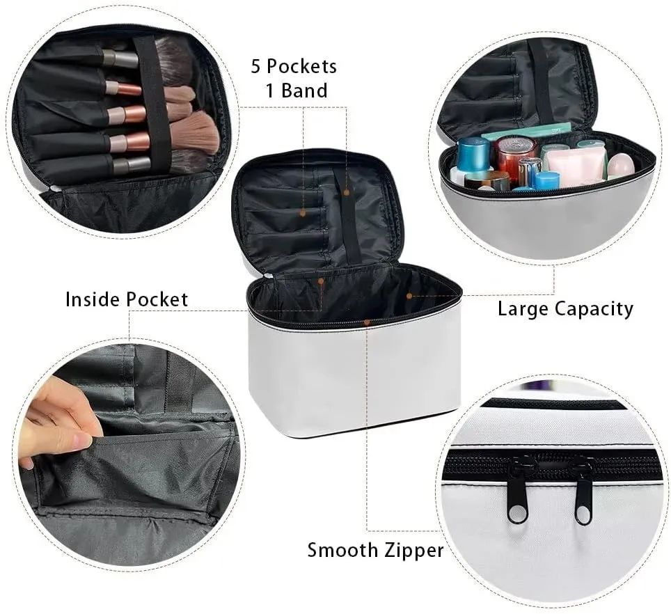 JoyLamoria Hipple Floral Cosmetic Bag Portable Cosmetic Bag Cute Handbag Wallet Coin Purse with Handle