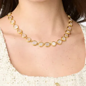 Julie Vos Kaleidoscope Tennis Necklace Iridescent Clear Crystal