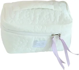 Juoxeepy Cotton Makeup Bag Large Travel Cosmetic Bag Quilted Cosmetic Pouch Coquette Aesthetic Floral Toiletry Bag