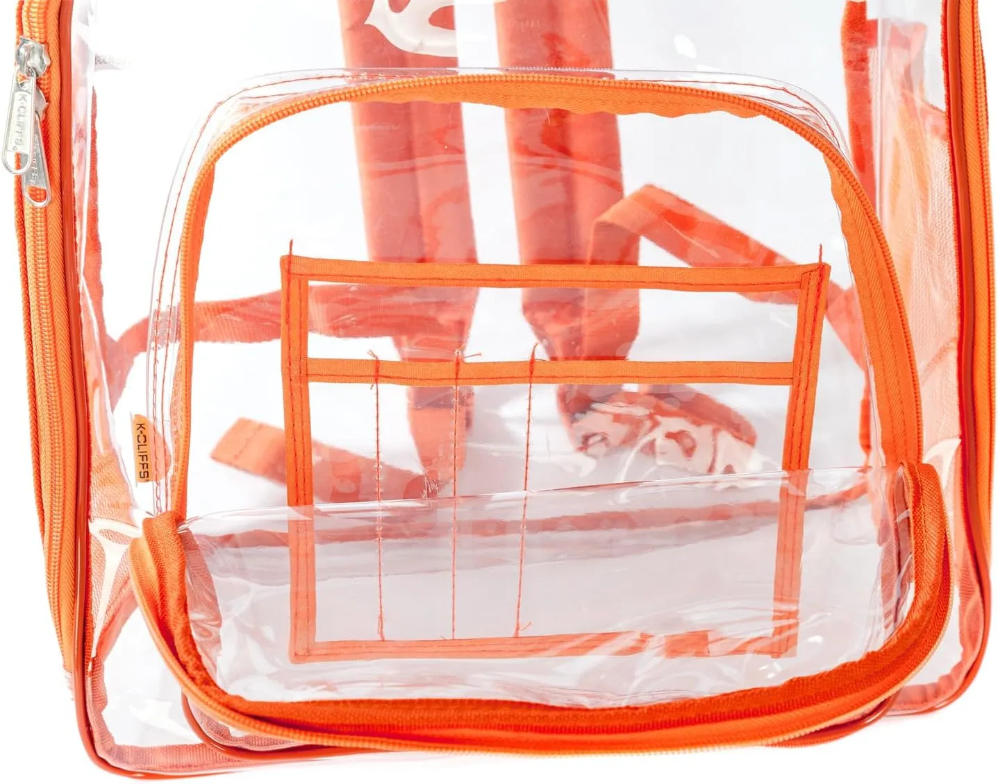 K-Cliffs Large Transparent Backpack Clear Heavy Duty School Bag Durable Student Bookbag See Through Vinyl Daypack Workbag