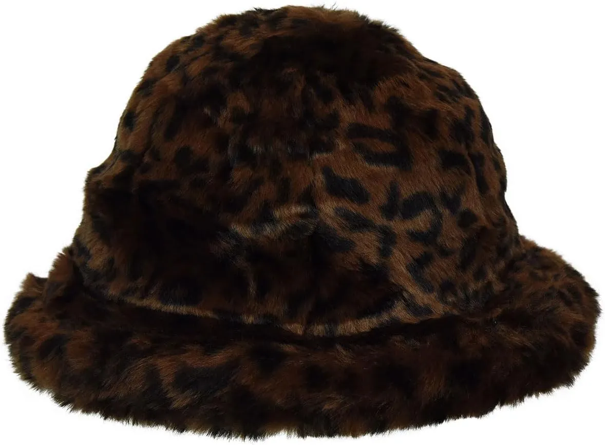 Kangol Faux Fur Casual Bucket Zebra White