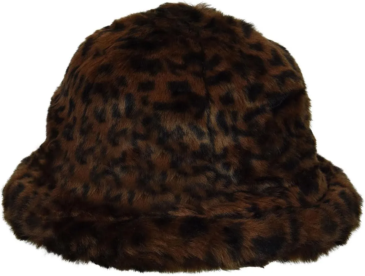 Kangol Faux Fur Casual Bucket Zebra White