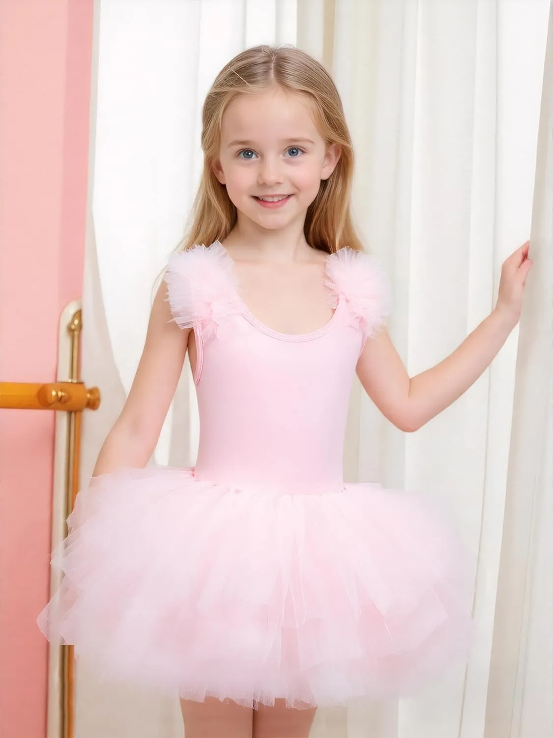 KARETT Toddler Ballet Outfit Sleeveless with Snap Gymnastics Leotards for Girls 1-7Y