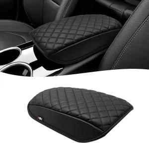 KBH Center Console Armrest Cover for Ford Fusion 2013-2016, Vinyl Leather Trim, Car Arm Rest Protector, Anti-Scratch, Black