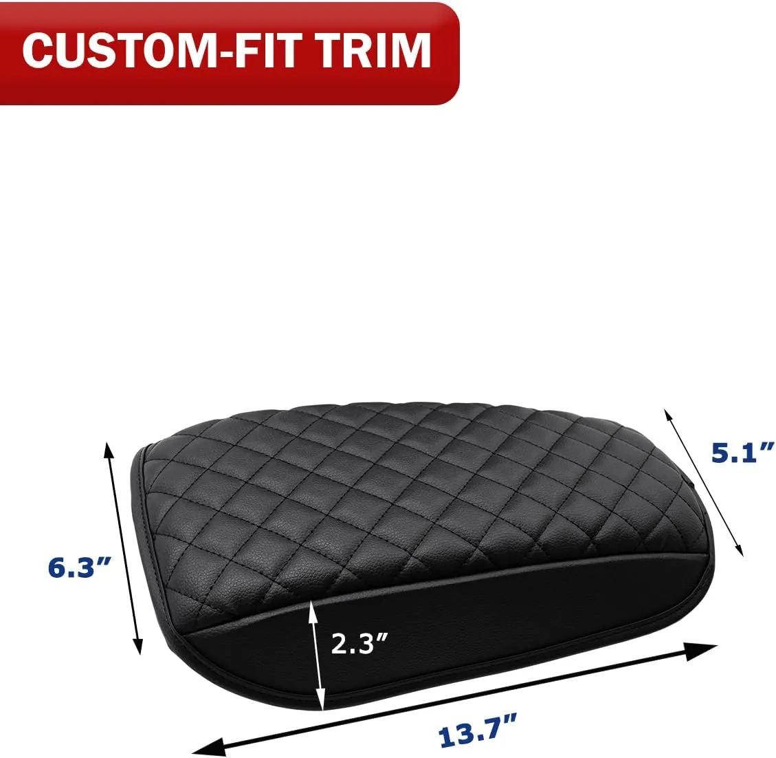 KBH Center Console Armrest Cover for Ford Fusion 2013-2016, Vinyl Leather Trim, Car Arm Rest Protector, Anti-Scratch, Black