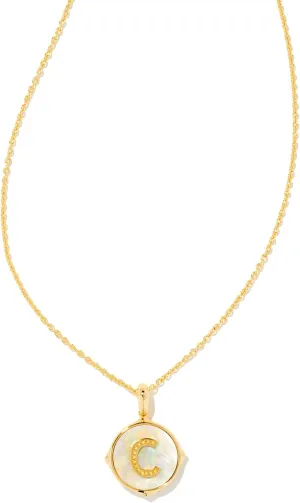 Kendra Scott 14k Gold-Plated Brass Letter A-Z Disc Reversible Pendant Necklace, Fashion Jewelry for Women