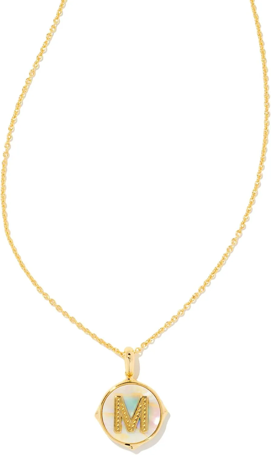 Kendra Scott 14k Gold-Plated Brass Letter A-Z Disc Reversible Pendant Necklace, Fashion Jewelry for Women