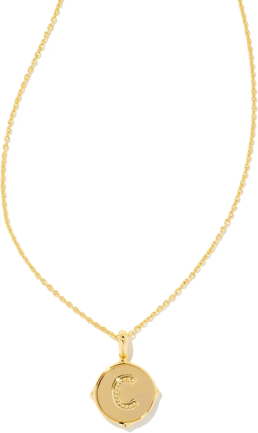Kendra Scott 14k Gold-Plated Brass Letter A-Z Disc Reversible Pendant Necklace, Fashion Jewelry for Women