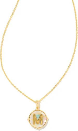 Kendra Scott 14k Gold-Plated Brass Letter A-Z Disc Reversible Pendant Necklace, Fashion Jewelry for Women
