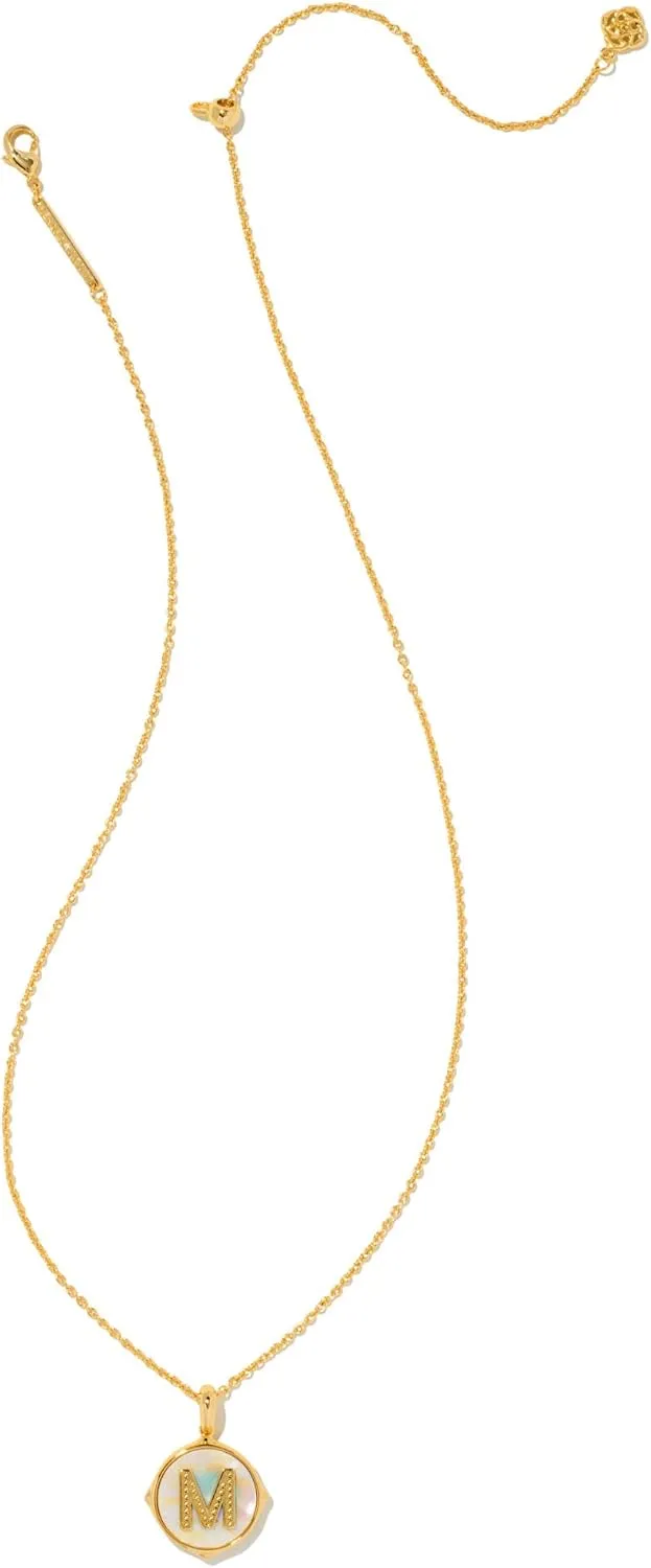 Kendra Scott 14k Gold-Plated Brass Letter A-Z Disc Reversible Pendant Necklace, Fashion Jewelry for Women