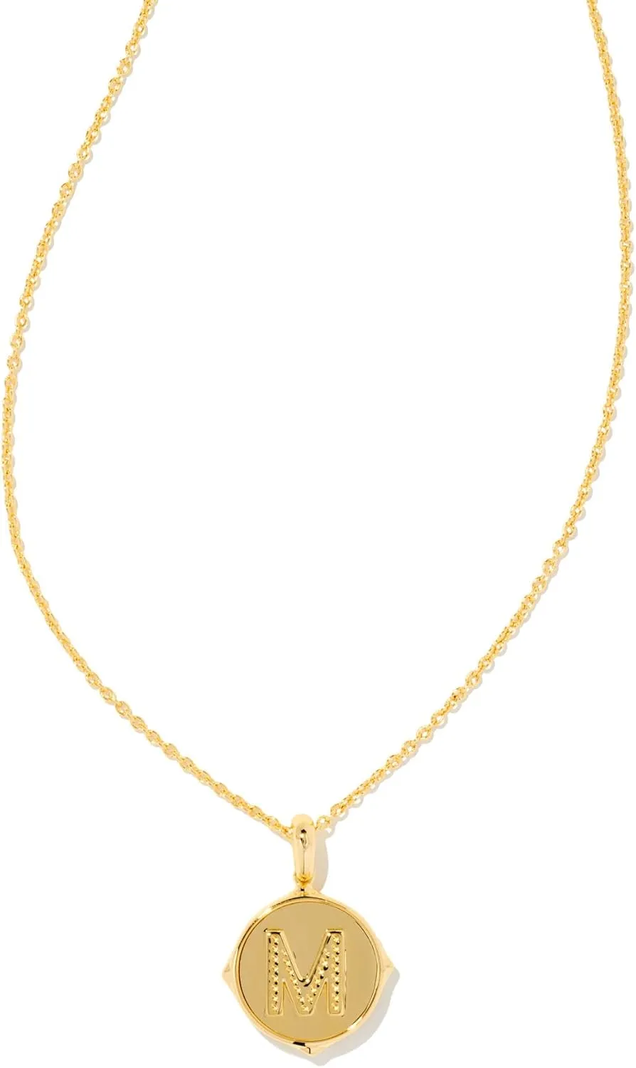 Kendra Scott 14k Gold-Plated Brass Letter A-Z Disc Reversible Pendant Necklace, Fashion Jewelry for Women