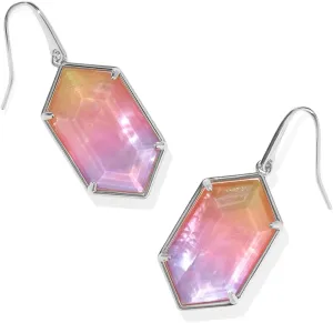 Kendra Scott Hallie Drop Earrings, Silver-Plated Brass, Sunrise Watercolor Illusion, Fashion Jewelry for Women