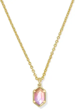 Kendra Scott Hallie Short Pendant Necklace, Gold-Plated Brass, Sunrise Watercolor Illusion, Fashion Jewelry for Women