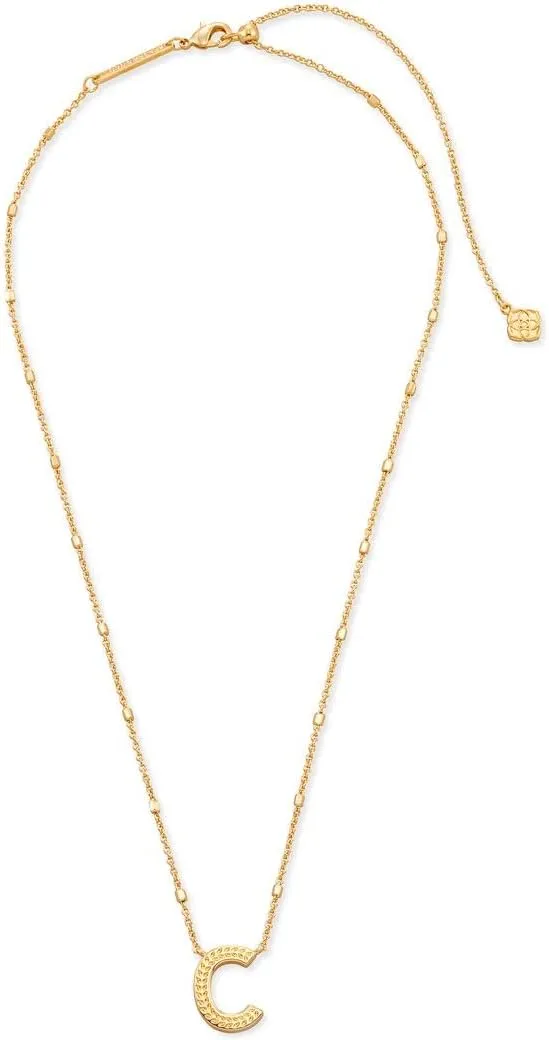 Kendra Scott Letters A-Z Pendant Necklace for Women, Fashion Jewelry, 14k Gold-Plated Brass