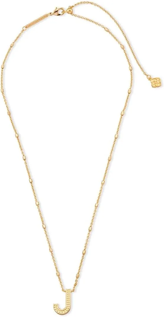 Kendra Scott Letters A-Z Pendant Necklace for Women, Fashion Jewelry, 14k Gold-Plated Brass
