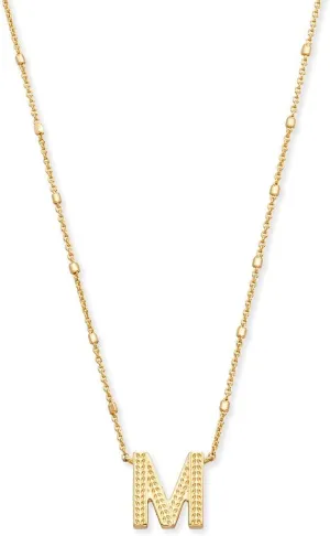 Kendra Scott Letters A-Z Pendant Necklace for Women, Fashion Jewelry, 14k Gold-Plated Brass
