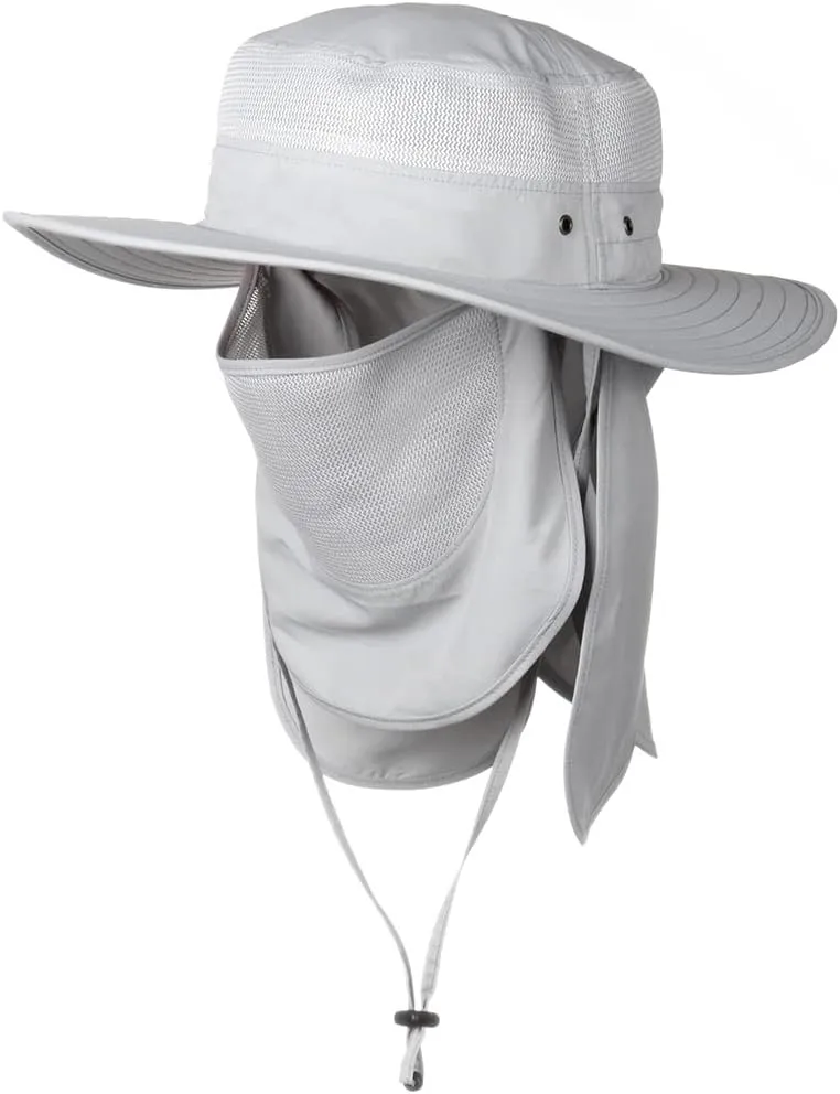 Keya Boonie Hat Sun Protection, Wide Brim with Face Cover & Neck Flap, Packable Bucket Sun Hat, Fishing Hats