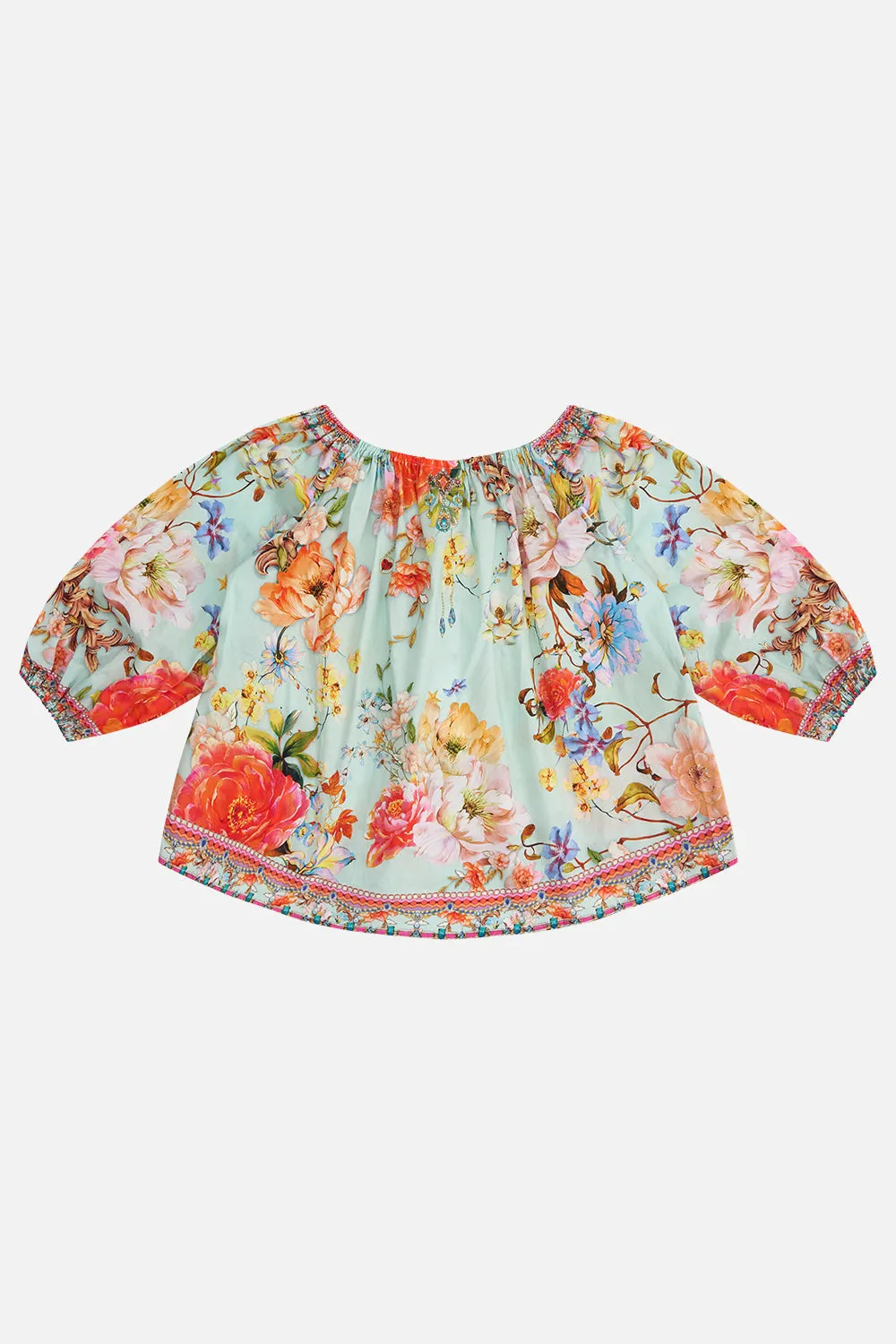 KIDS ELASTICATED NECK BLOUSE  4-10 TALK THE WALK