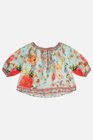 KIDS ELASTICATED NECK BLOUSE  4-10 TALK THE WALK