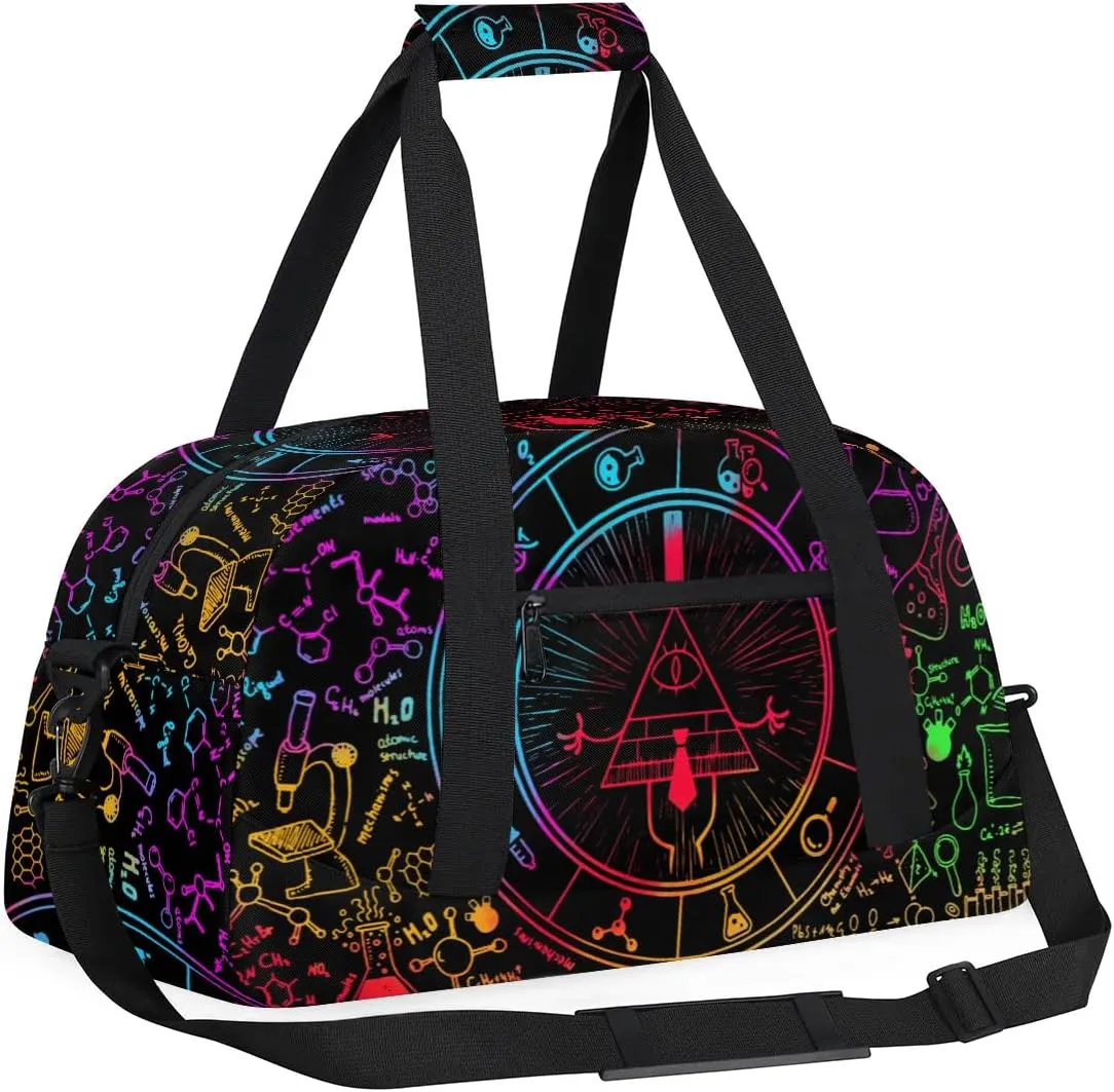 Kids Overnighter Duffel Bags for Boys Girls, All Seeing Eye Carry-On Size Sports Gym Bag for School Practice or Overnight Travel Weekender Sleepover Workout Tote Bag