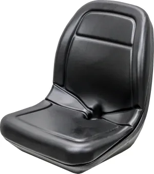 KM 229 Black Vinyl Bucket Seat - Fits Mowers, Gators, Skid Steers, Compact Utility Tractors, Rollers, Trenchers, UTVs, Excavators, more. Check mounting before buying.