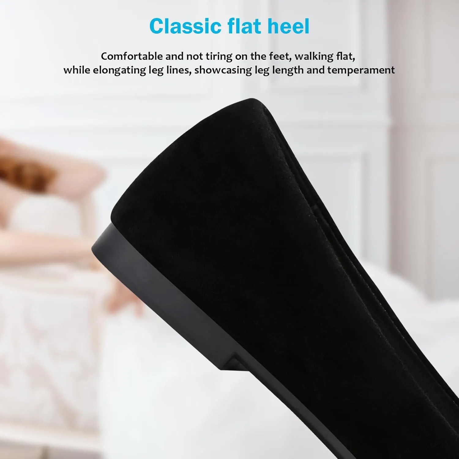 KUNWFNIX Women's Ballet Flats Crystal Wedding Ballerina Shoes Pointed Toe Pearl Diamond Low Heel Comfortable Dressy Work Business Dance Flats