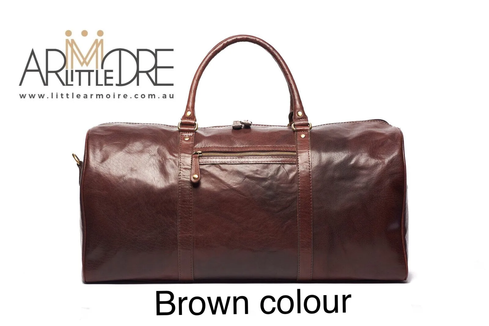 LA432 Leather Luggage Bag with Trolley Strap