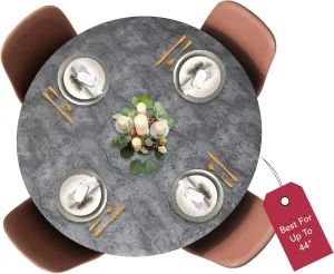 LAMINET - Elite Elastic Edged Print Table Pad - Marble Grey - Small Round - Fits Tables up to 44" Diameter - The Ultimate Protection for Your Table