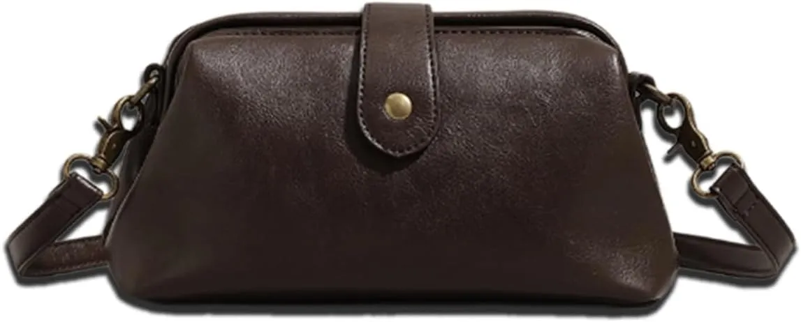 Langrents Retro Handmade Handbag, Waterproof Shoulder Bag for Women (Coffee)