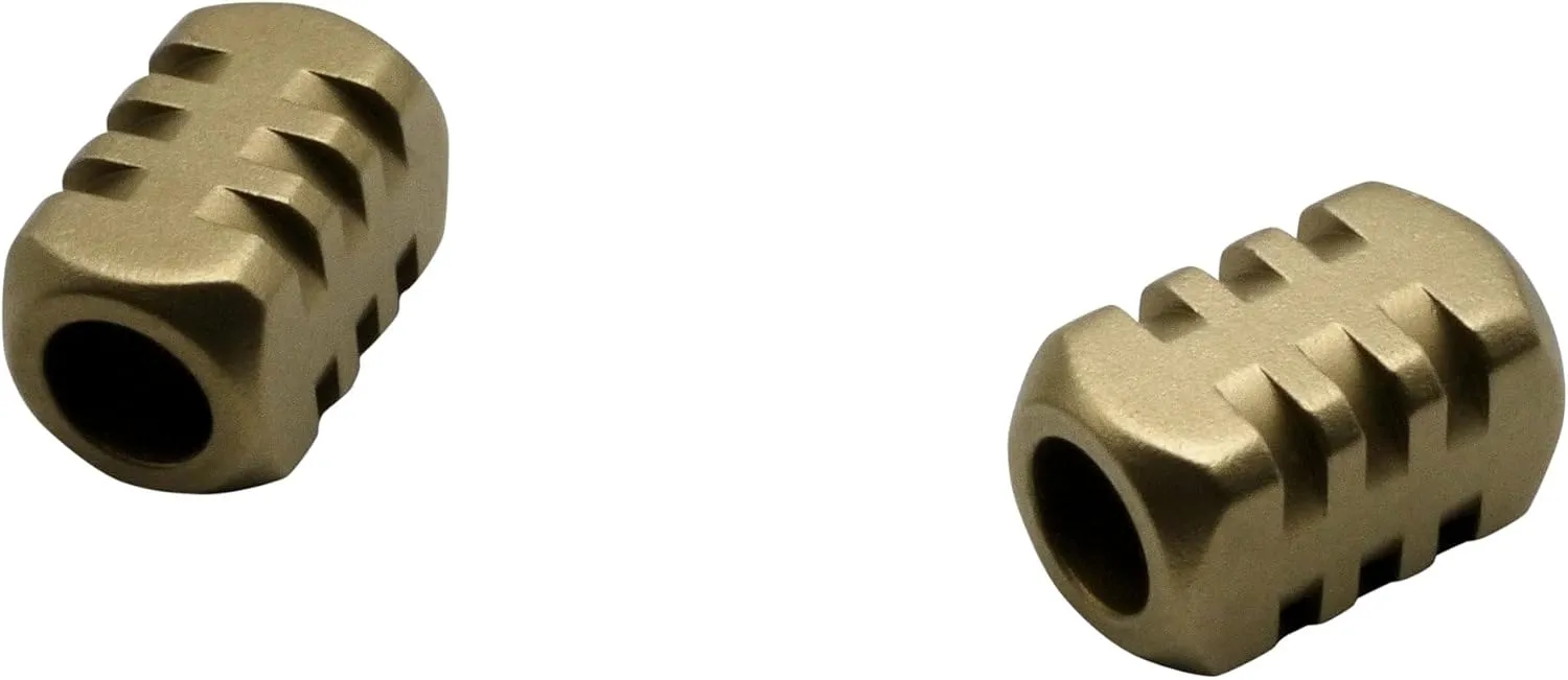 Lanyard Beads (2 pack) Brass: Keychain Accessories, Paracord Keychain Beads for Your Gear, Zipper Pulls, Bags, Paracord Beads, Paracord Accessories Everyday Carry