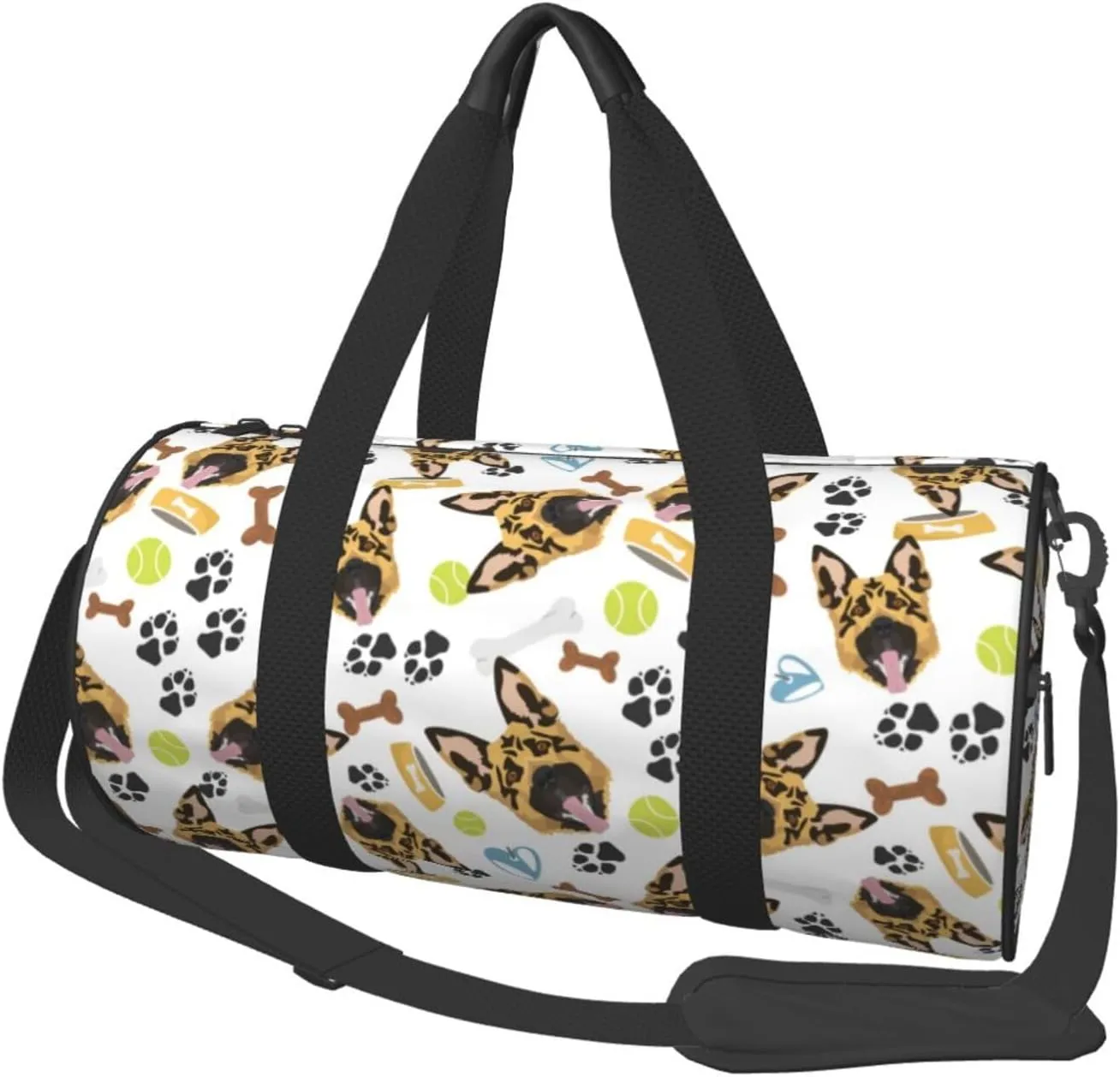 Large Duffle Bag for Travel - German Shepherd Dog Squash Gym Bag for Women Men, Foldable Travel Bags for Women Men with Zippered Multiple Pockets