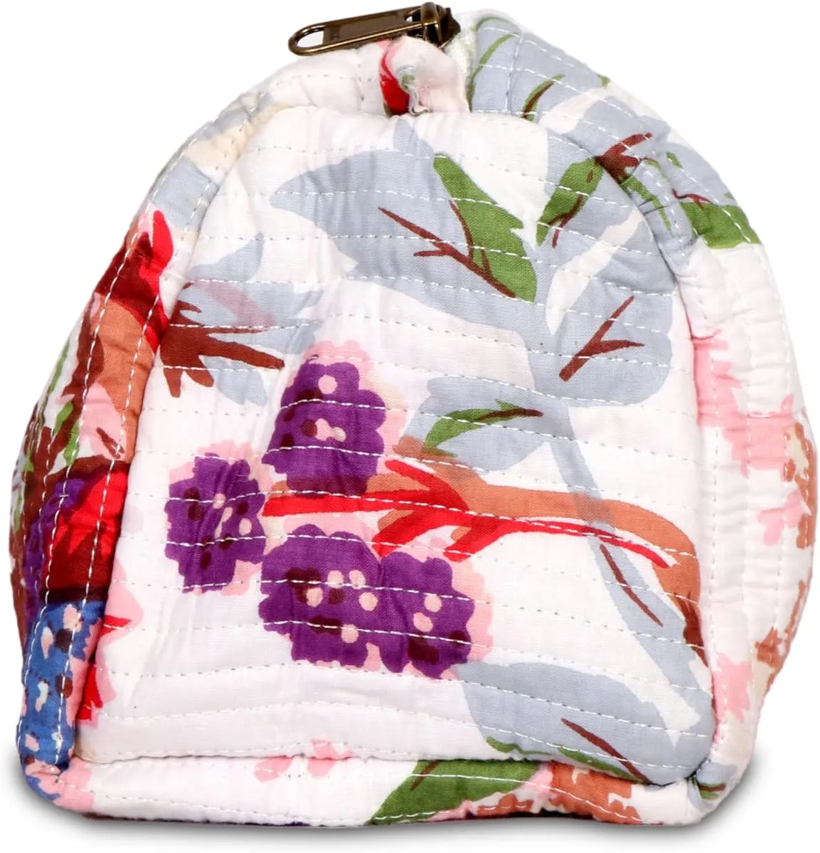 Large Makeup Bag, Cute Cosmetic Bag for Women Girls, Floral Coquette Aesthetic Toiletry Bag, Travel Make Up Organizer Bag White Floral