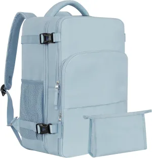 Large Travel Backpack Women, Carry On Bags For Airplanes, Lightweight Personal Item Bag, Laptop Backpack, Casual Work Gym College Weekender Bag, Light blue
