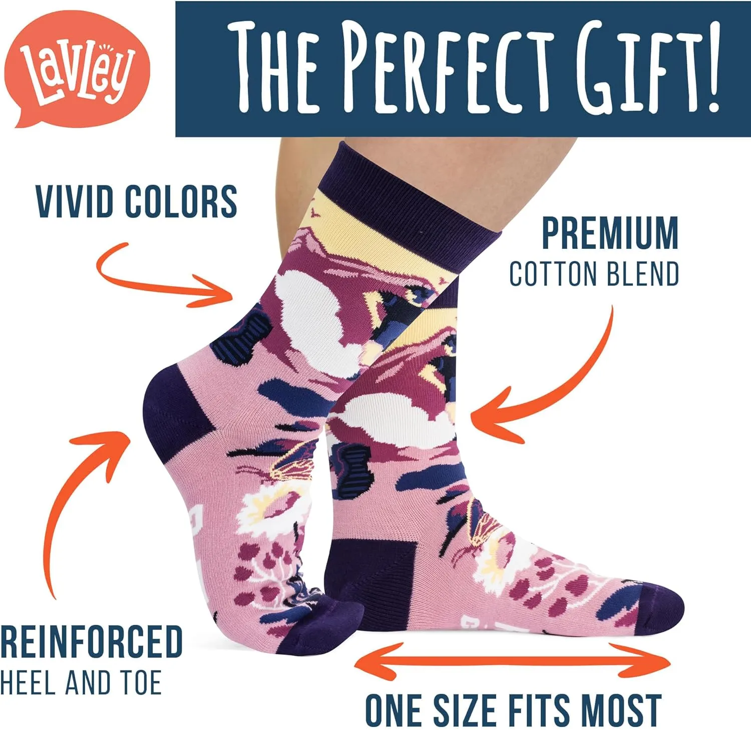 Lavley Funny Socks for Adults - Cool Gifts and Stocking Stuffers for Men, Women & Teens