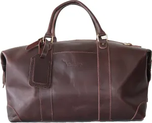 Leather Duffel Bag, Large Size Duffle Handmade Duffel Bag Genuine Leather Travel Weekend Overnight Duffel Bag Gym Sports Carry On Duffle Bag Overnight Bag for Men and Women (Dark Brown)