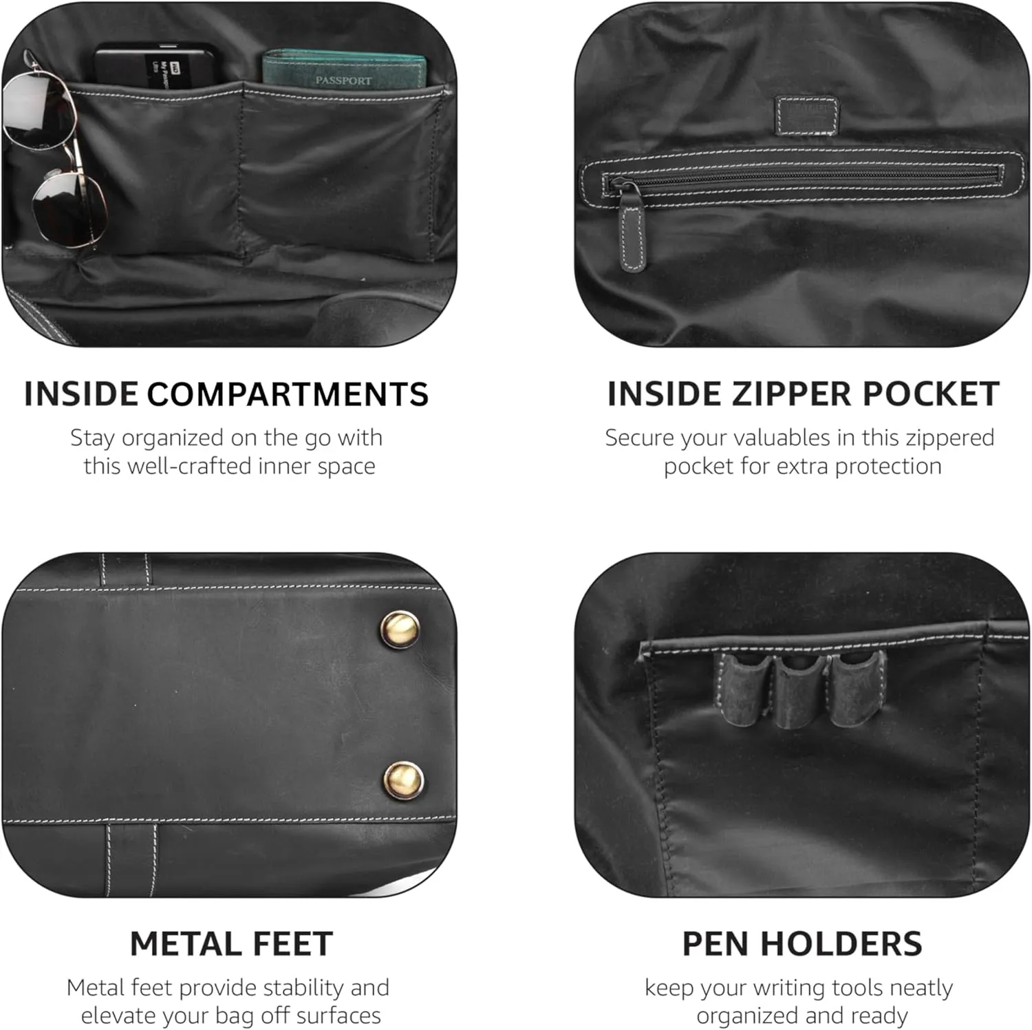 Leather Village Leather Duffle Bags for Men & Women-Stylish Travel Weekender Carry-On Sports Gym Overnight Luggage Bag - 20 Inch - Black