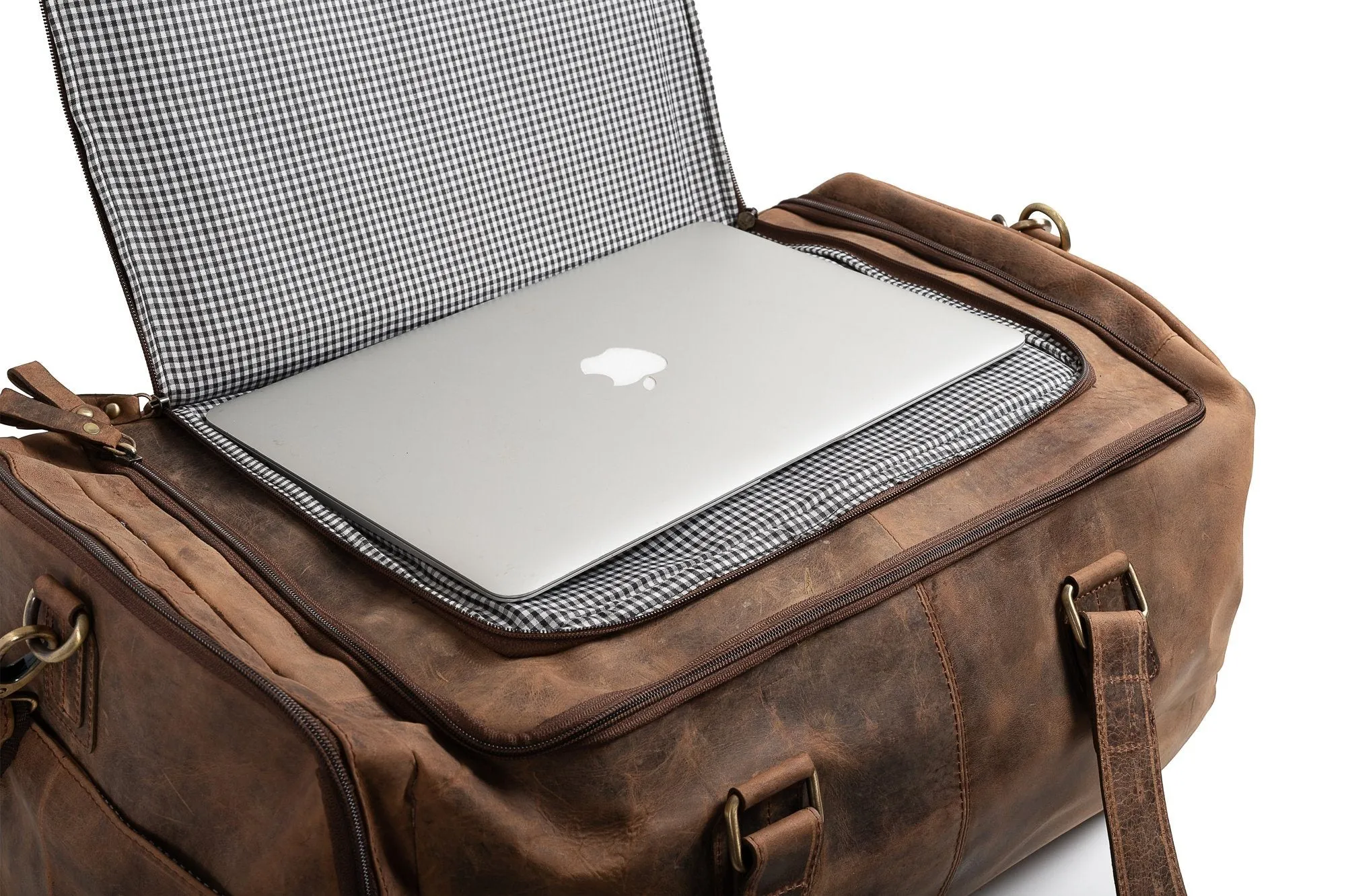 Leather Weekender Bag- Texas Brown