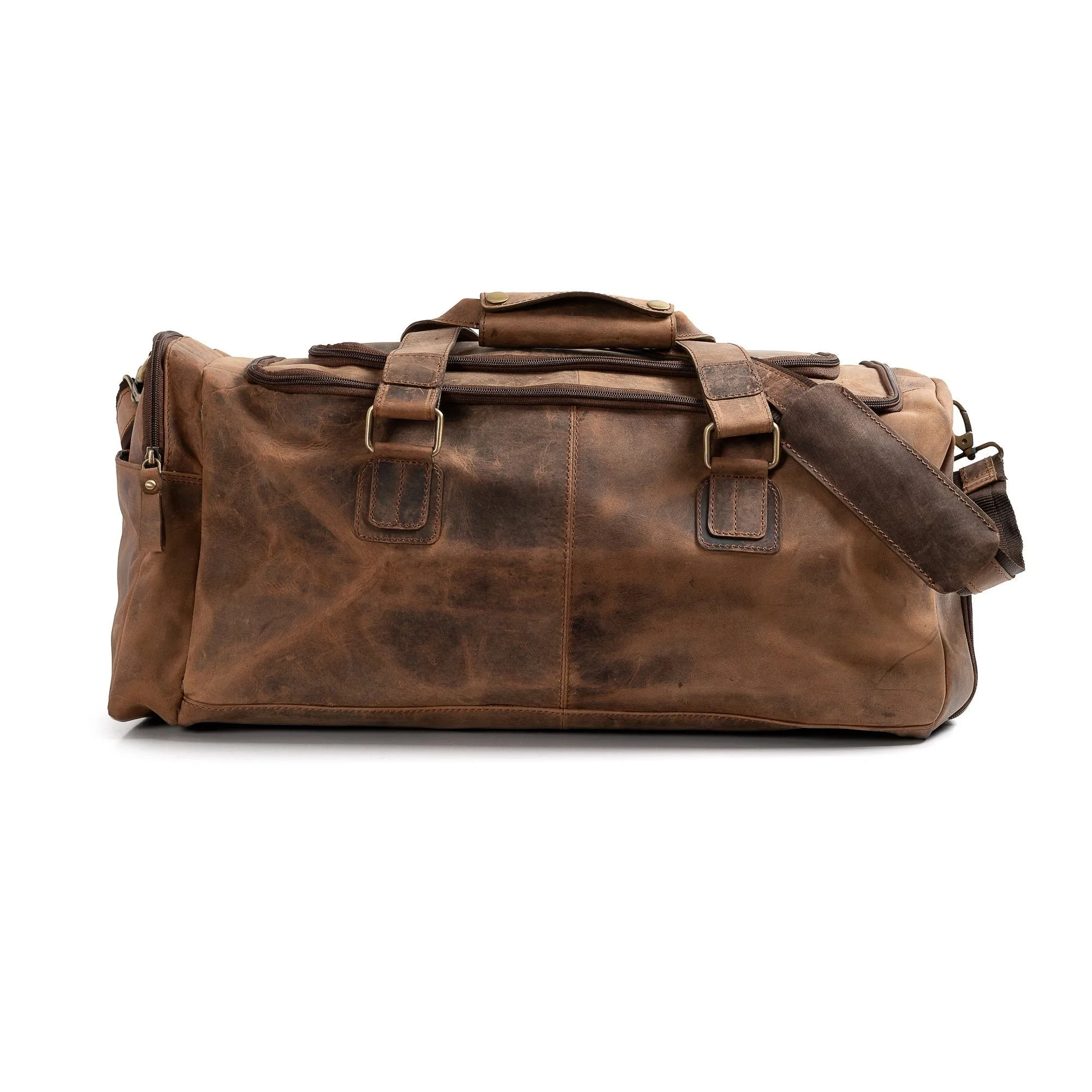 Leather Weekender Bag- Texas Brown
