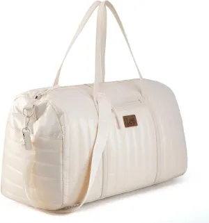 Lee Quilted Travel Duffel Bag for Women, Large Soft Puffy Lightweight Weekender Gym Bag with Adjustable Strap Water-Resistant Overnight Carry On Bag for Trips Sport Airplane Hospital