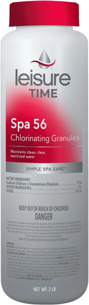 Leisure Time 22337A Spa 56 Chlorinating Granules, Bucket for Crystal Clear Water Maintenance, 2lbs