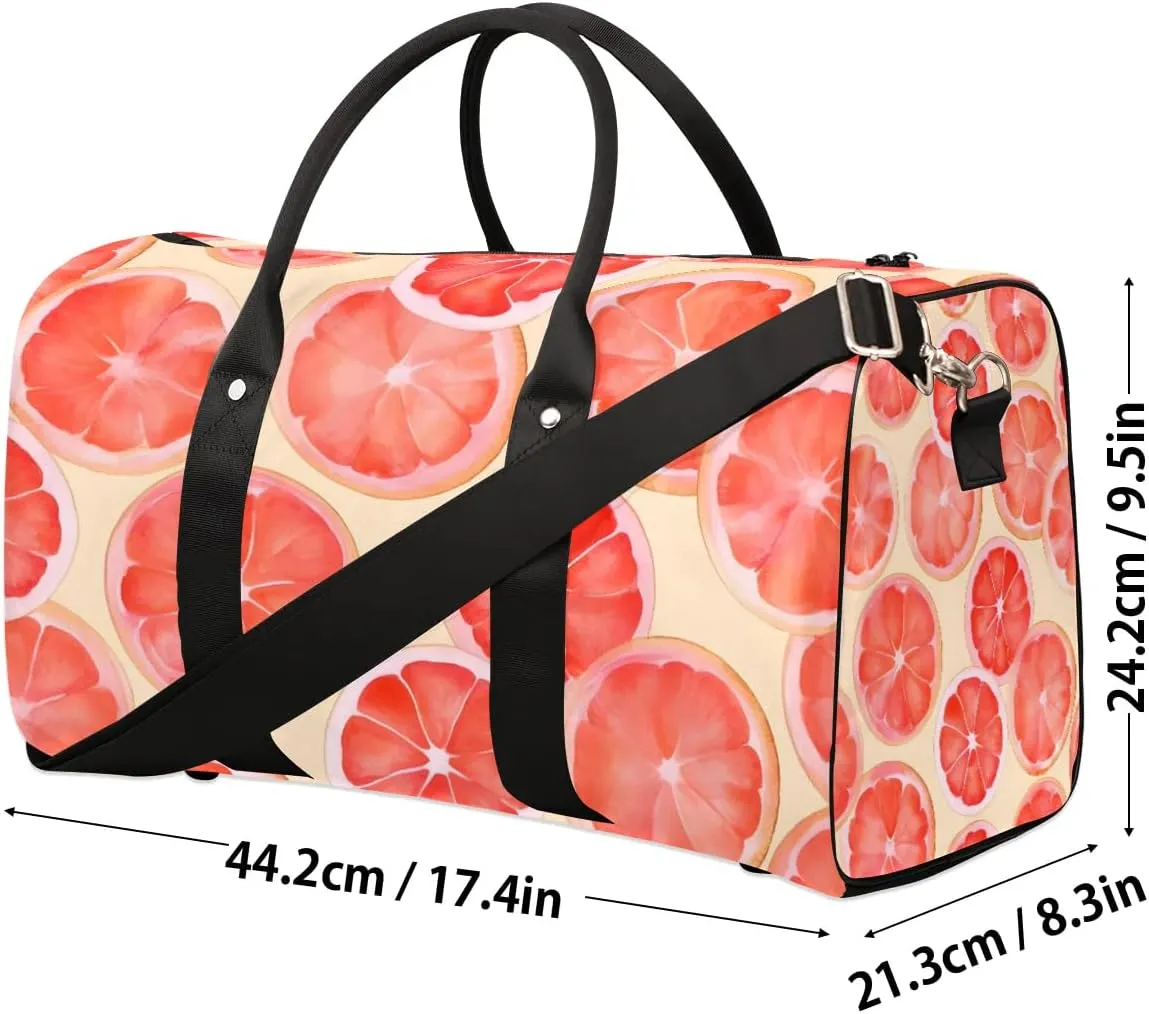 Lemon Slice Theme Foldable Lightweight Duffle Bag for Travel - Waterproof Carry On Bags for Airplanes, Travel Duffel Bags for Gym, Weekend
